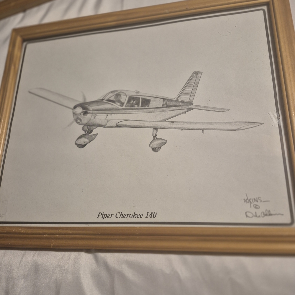 2 Vintage Dale Adkins Drawings Airplanes No Frames